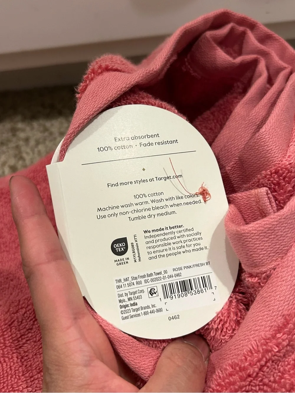 Threshold 100% Cotton Pink Towels Set of 8